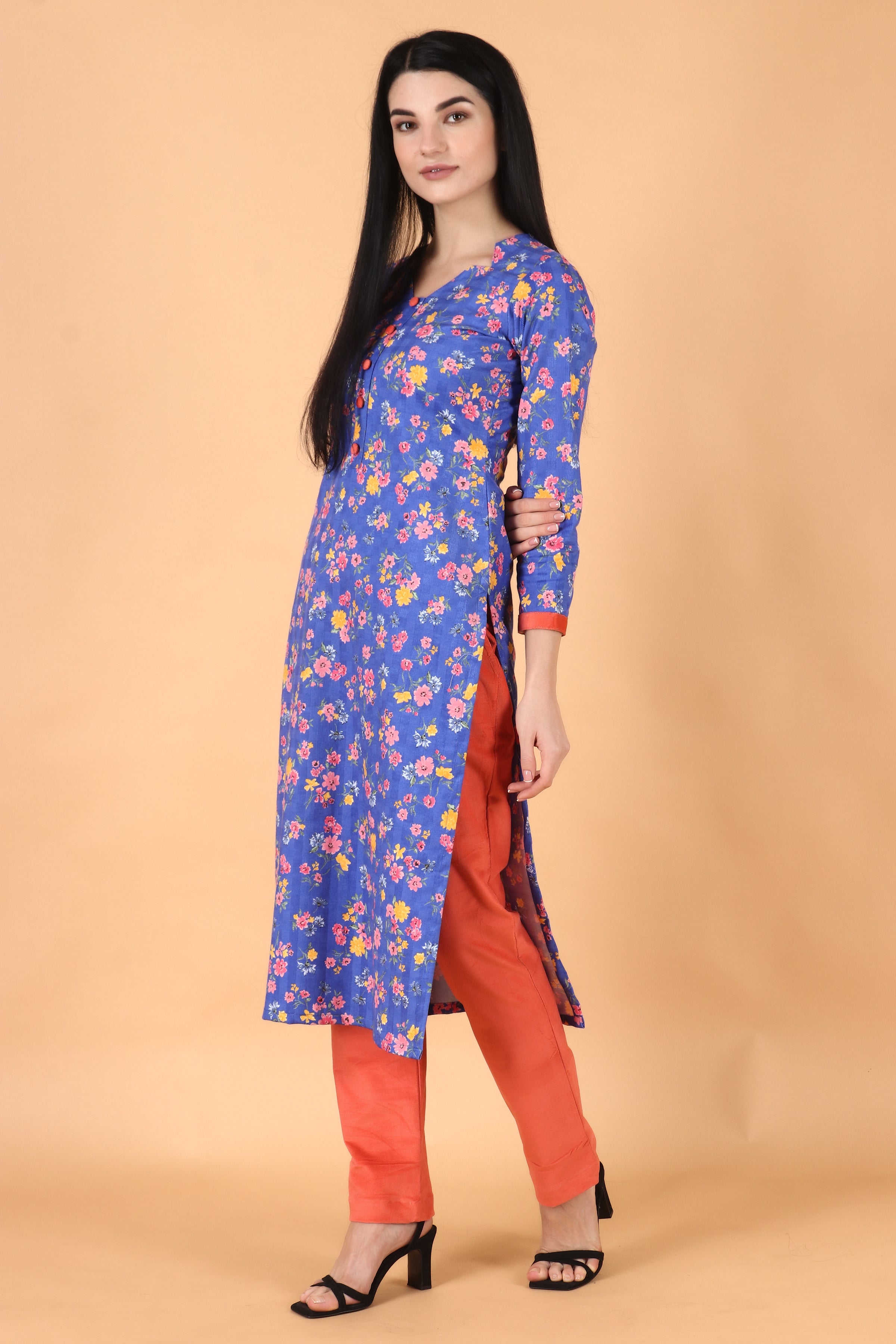 Buy HERE&NOW Floral Printed Pure Cotton Kurti - Kurtis for Women 23070052 |  Myntra